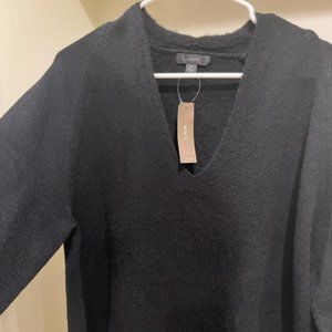 Black JCrew Unworn Tunic Length Sweater with a Soft V Neckline